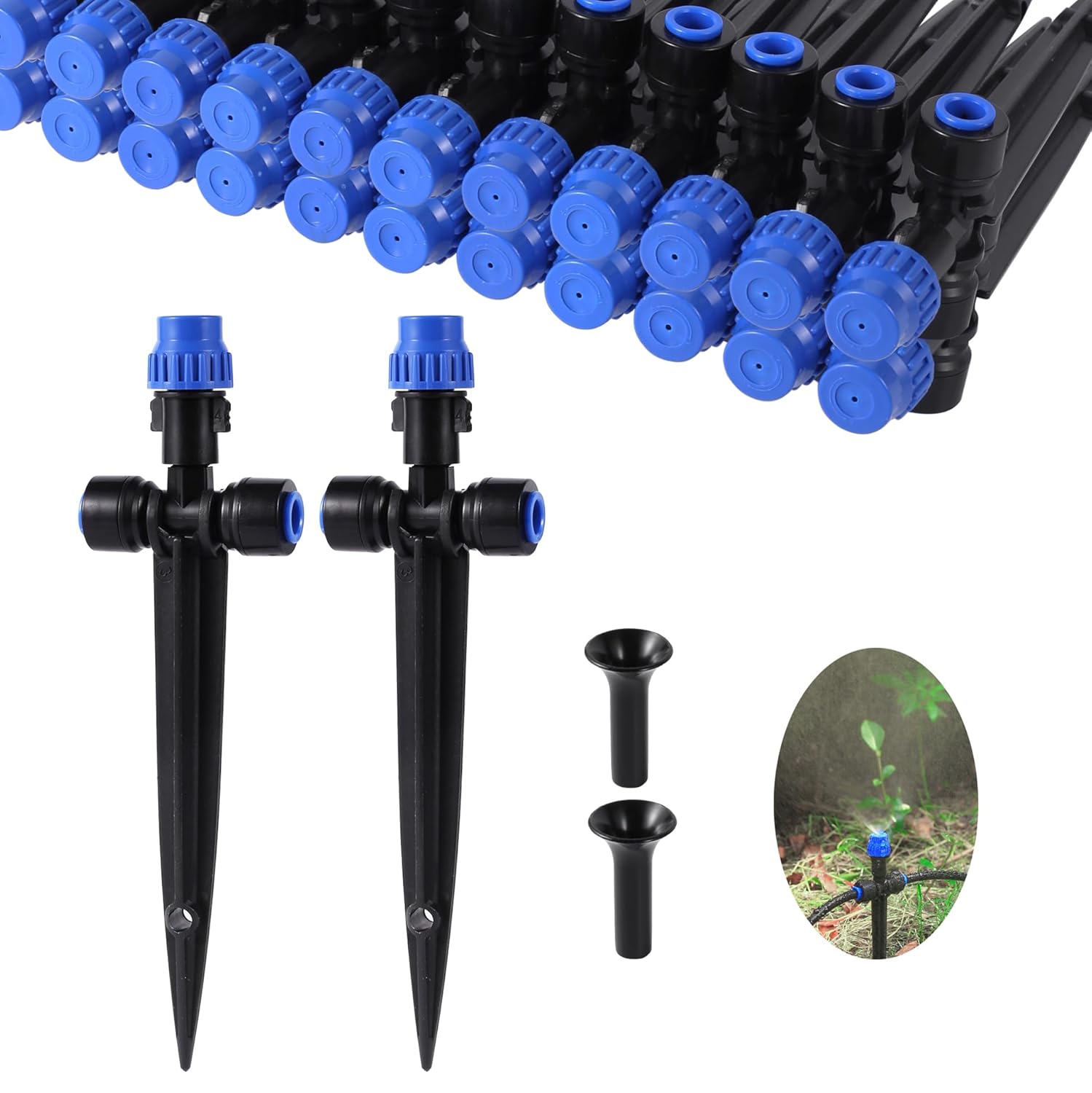 Drip Irrigation Emitters,with Adjustable 360 Degree Water Flow Drippers Emitters Push-to-Fit for 1/4 inch Tubing Garden Drippers Emitters for House Garden Watering System(12pcs- Drip) - Image 6