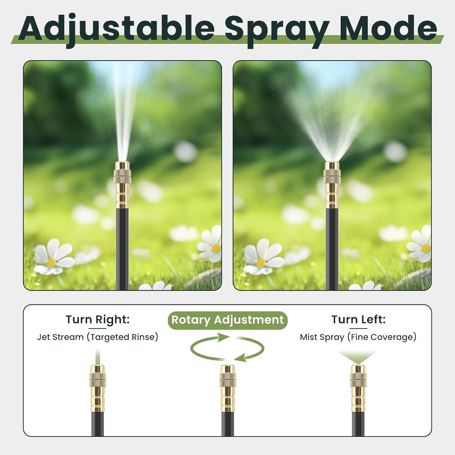 Alternative view of Automatic Drip Irrigation Kits - Garden Watering System with 360° Bendable Spray Adjustable Copper Atomizing Nozzles for Yard, Lawn, Raised Bed, Greenhouse, Potted Plants (24 Nozzles, 100FT Hose)