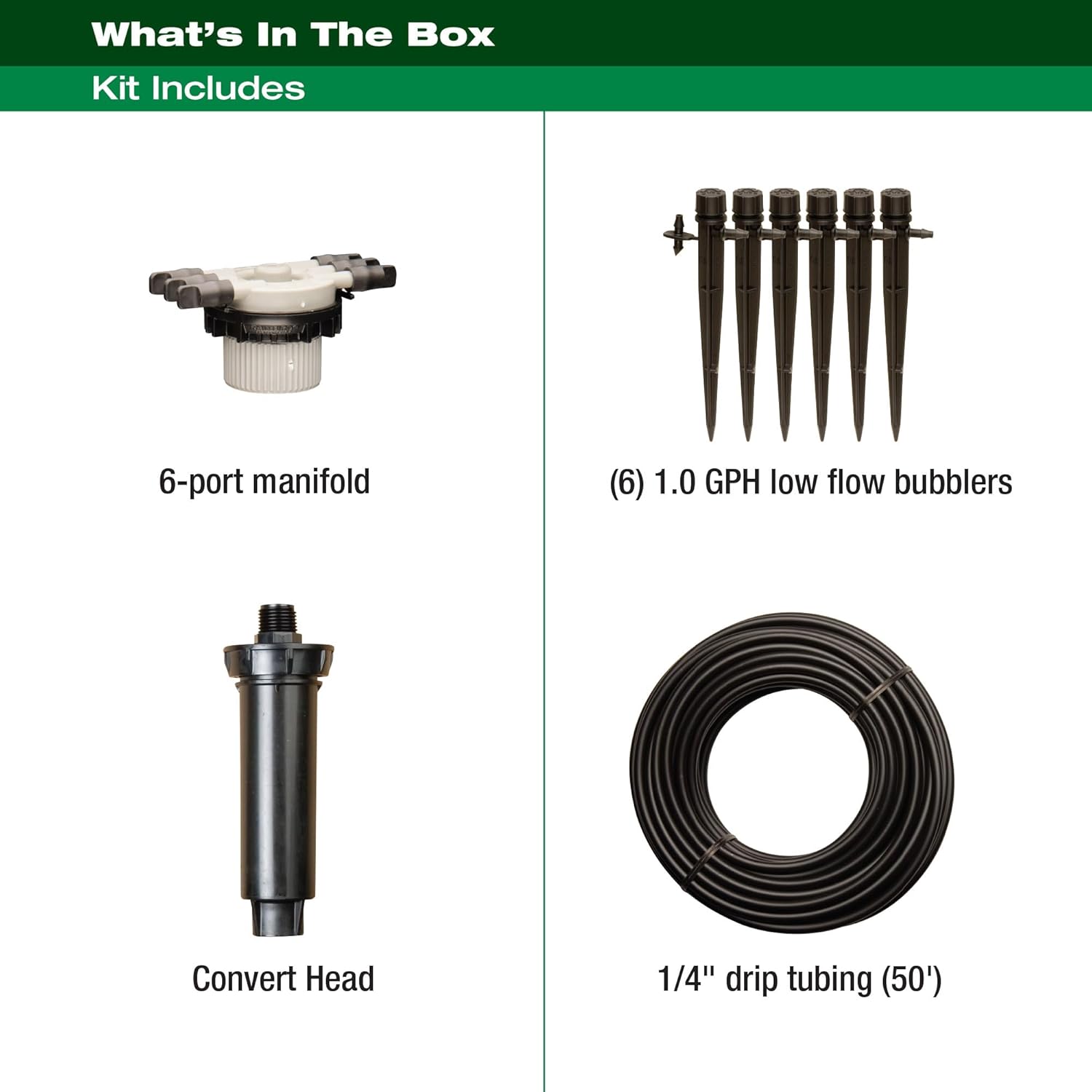 Alternative view of Rain Bird CNV182MBS Drip Irrigation Sprinkler Conversion Kit, 1800 Pop-Up to 6 Drip Micro Bubblers with 1/4" Tubing