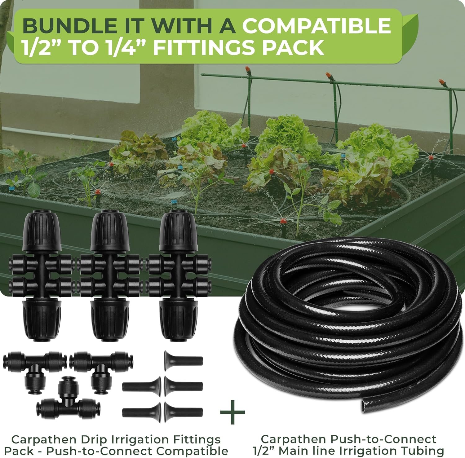 Carpathen 50 FT 1/2 Irrigation Tubing Mainline - Drip Irrigation Tubing Perfect for Push-To-Connect Garden Irrigation System, or as Blank Distribution Hose for Any Gardening Project - Image 6