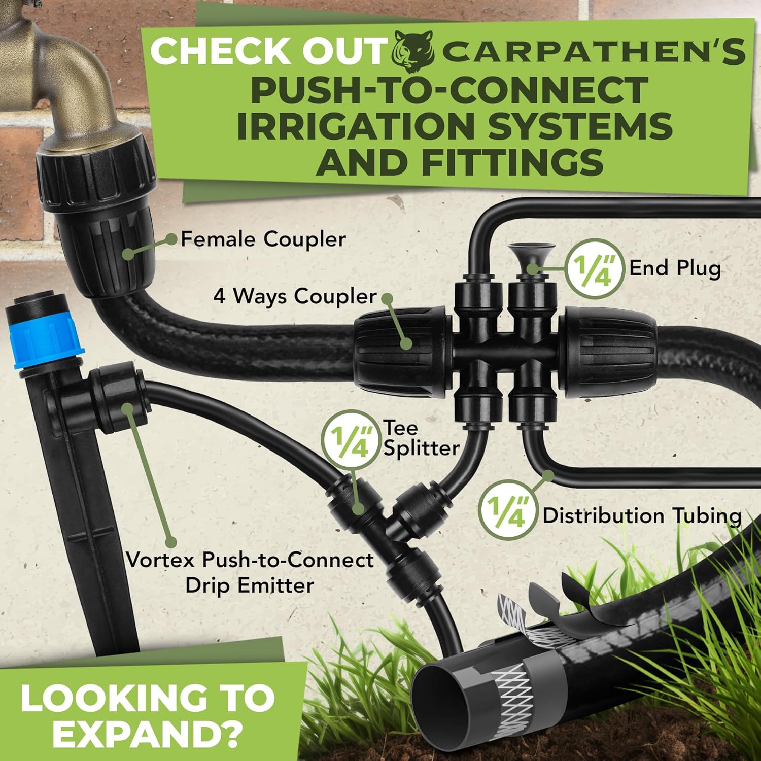 Carpathen 50 FT 1/2 Irrigation Tubing Mainline - Drip Irrigation Tubing Perfect for Push-To-Connect Garden Irrigation System, or as Blank Distribution Hose for Any Gardening Project - Image 7