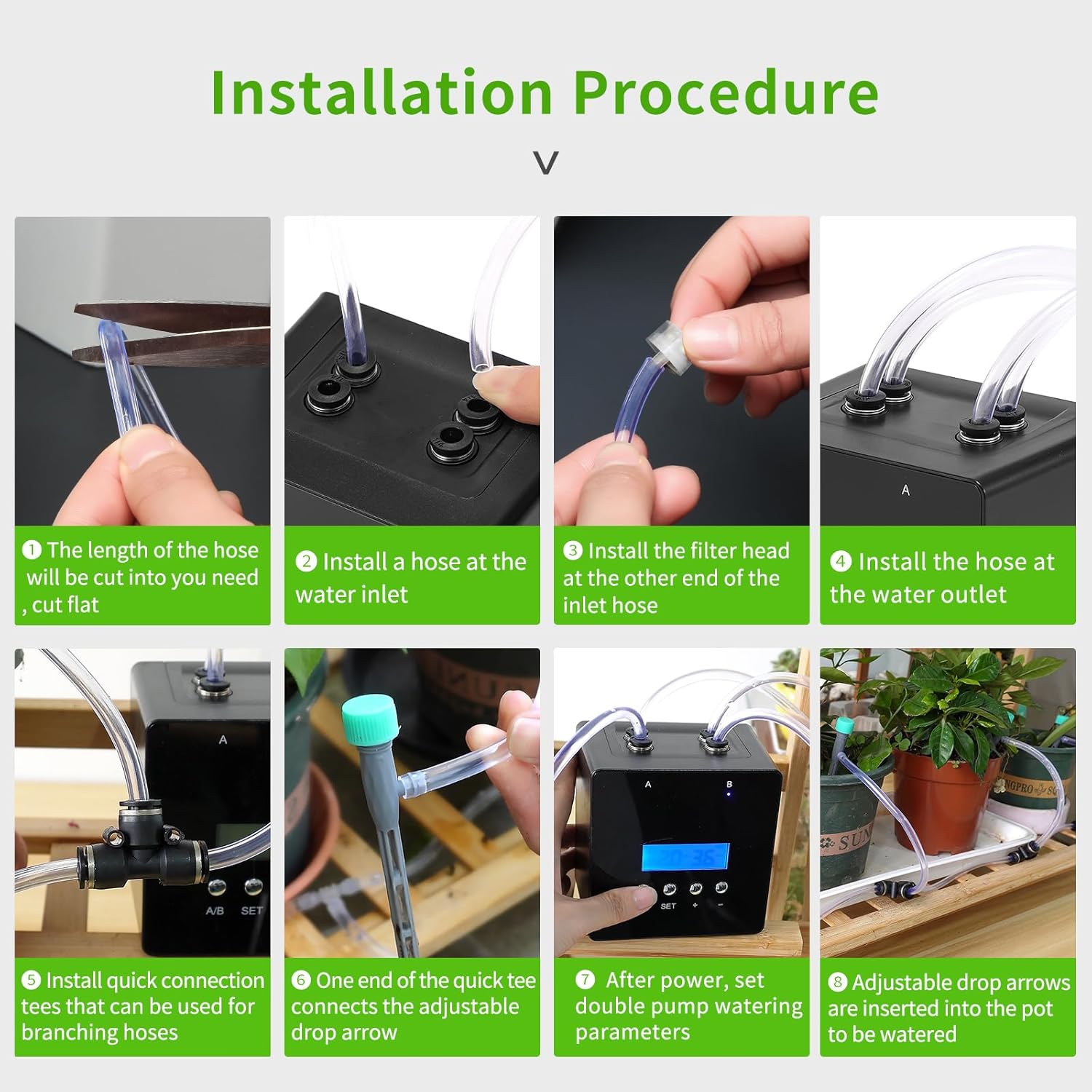 Automatic Watering System for Potted Plants | Indoor Plant Waterer with Programmable Timer, Dual Self-Priming Pumps, Drip Irrigation Kit for Up to 20 Plants - Image 5