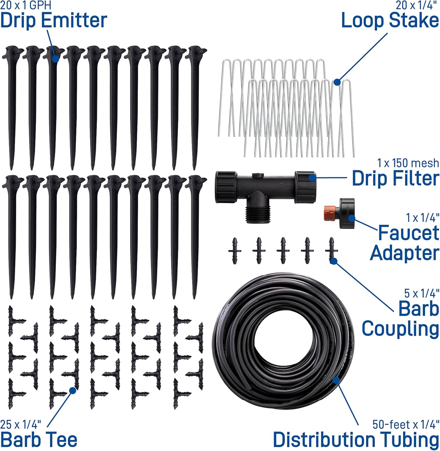 Alternative view of Orbit 91944 Tomato Garden Drip Irrigation System - Complete 10-Plant Watering Kit with Push-Connect Fittings, Water-Saving Design for Vegetables & Garden Boxes