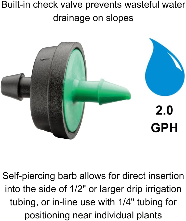 Alternative view of Rain Bird CVD2010PKXS Drip Irrigation Dripper/Emitter with Built-in Check Valve, 2 Gallon Per Hour, 10-Pack