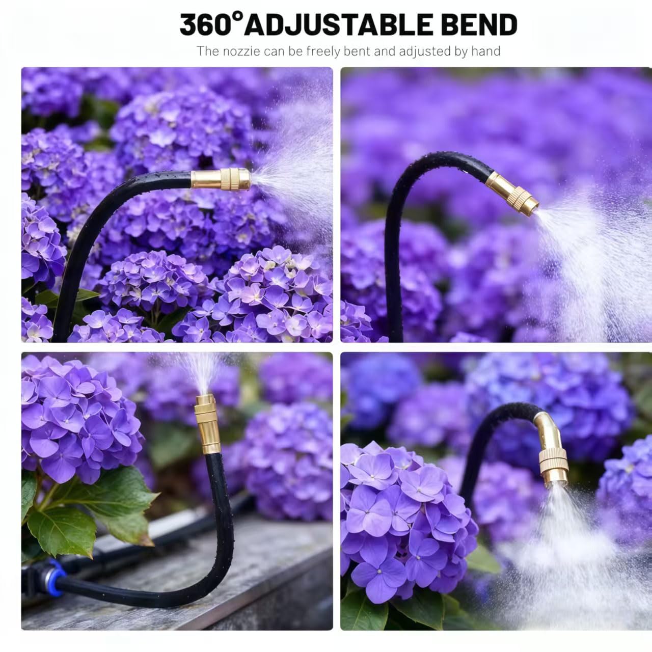 NACNO Drip Irrigation System 30ft, 1/4" Garden Watering Kit with 360° Adjustable Emitters & Misting Nozzles, DIY Automatic Distribution Tubing for Raised Bed, Patio, Greenhouse - Image 3