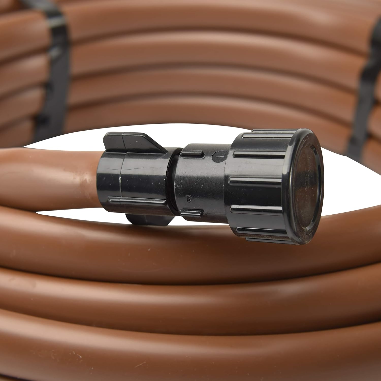 Alternative view of Raindrip SDT50P 5/8-Inch Drip Irrigation Supply Tubing, 50-Foot, with Hose Thread Swivel Adapter and End Plug, for Irrigation Drippers, Drip Emitters and Drip Systems, Made with polyethylene, Brown