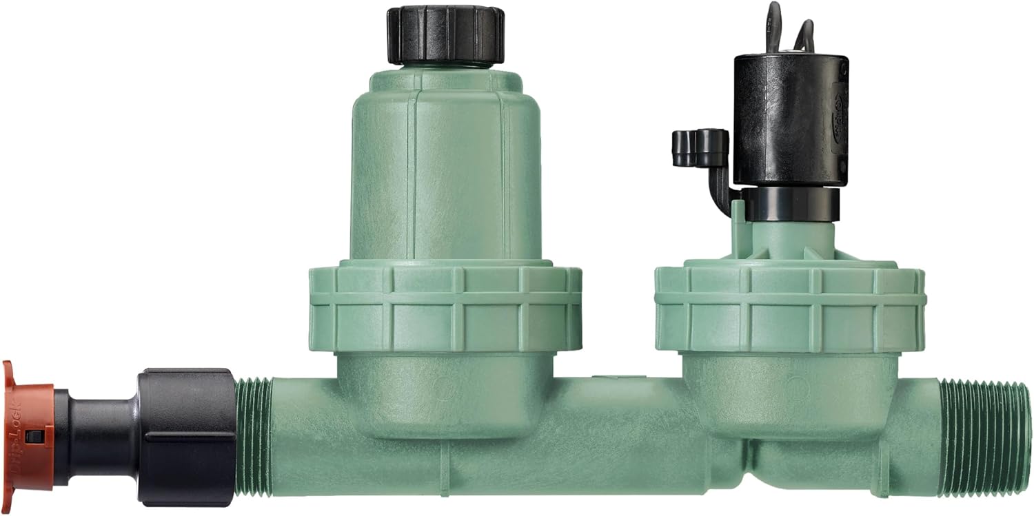 Orbit 67790 1" MPT 4-in-1 Drip Sprinkler Valve, Filter, Pressure Regulator, and Drip Irrigation Drip Tubing Adapter
