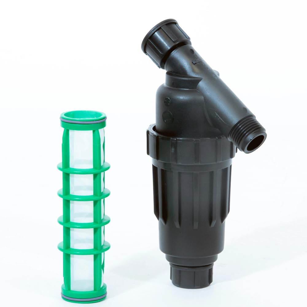 DIG P09-155 3/4" FHT X MHT All-Purpose Heavy Duty Drip Irrigation Kit Inline Y Filter with 155 Mesh Polyester Screen and Flush Cap for Drip Irrigation and Micro Sprinklers