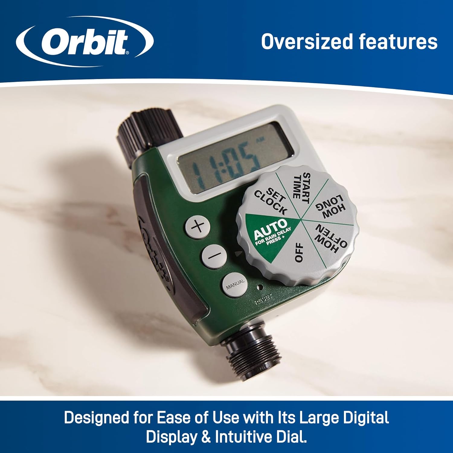 Alternative view of Orbit 62061Z 1-Outlet Programmable Digital Hose Watering timer