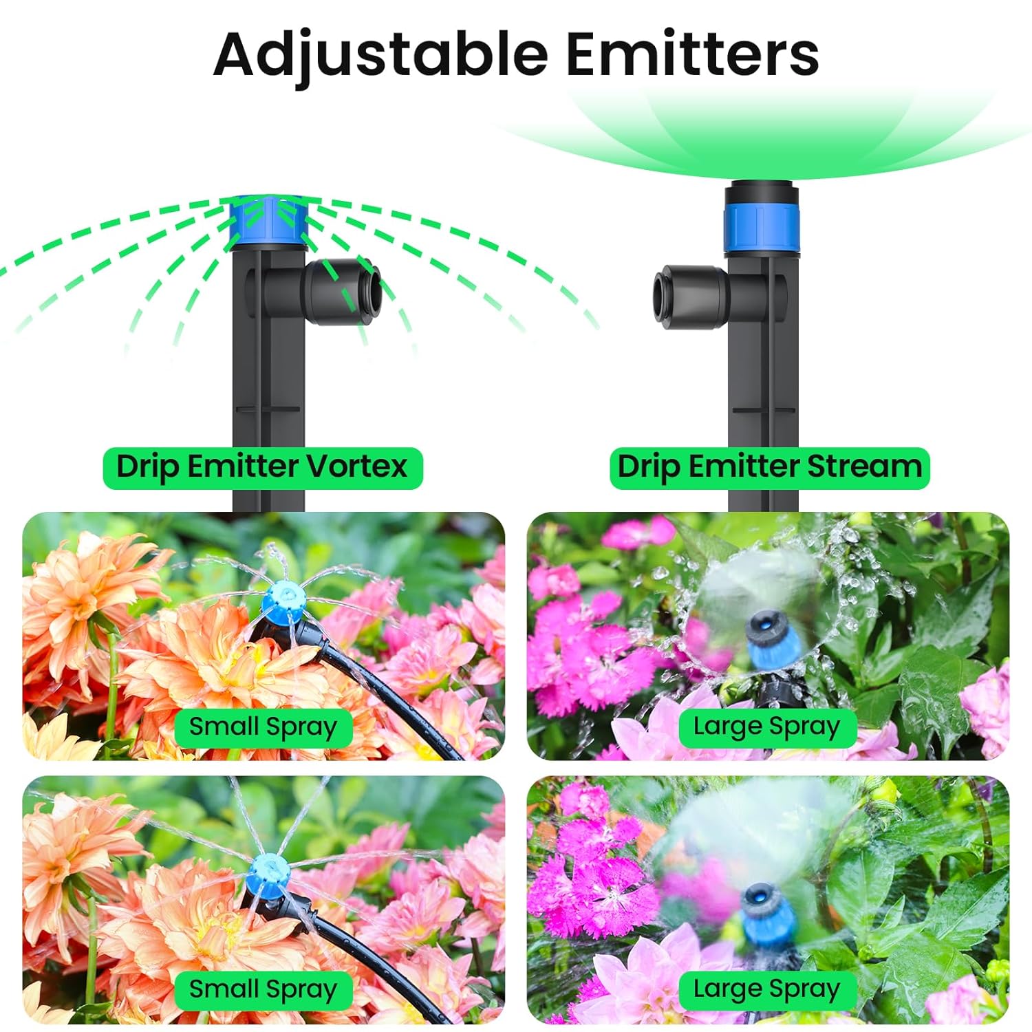 Alternative view of MIXC Drip Irrigation System,Quick Connector Garden Watering System Automatic Sprinkler System Kit for Lawn Raised Bed Greenhouse Plant Watering System (16FT Main Tube+ 79FT 1/4'' Tube)
