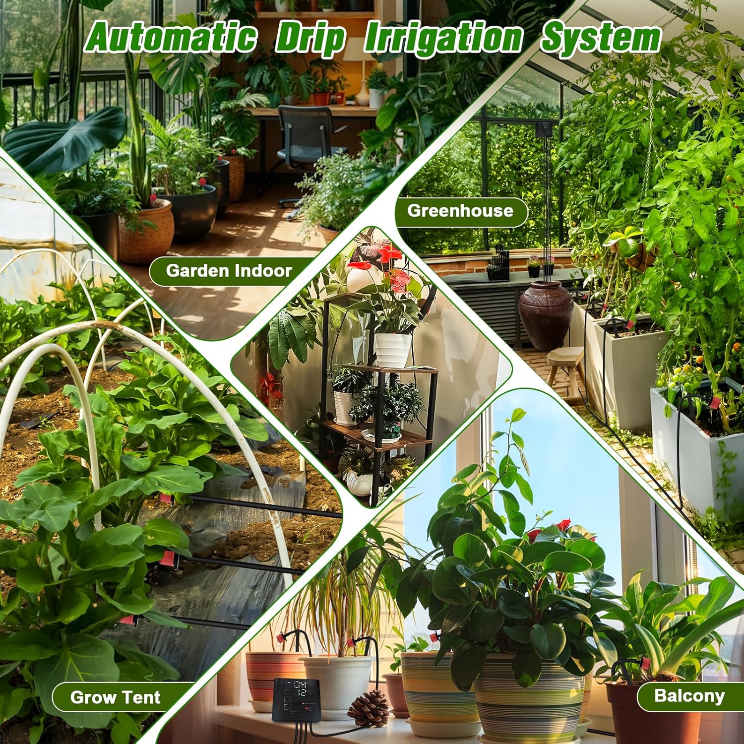 Alternative view of Automatic Plant Waterer Indoor, Drip Irrigation System for Potted Plants, Vacation Plant Self Watering Device, Drip Timer Auto Watering for Housplants, Garden, Greenhouse (15 Pots, Adjustable Dripper)