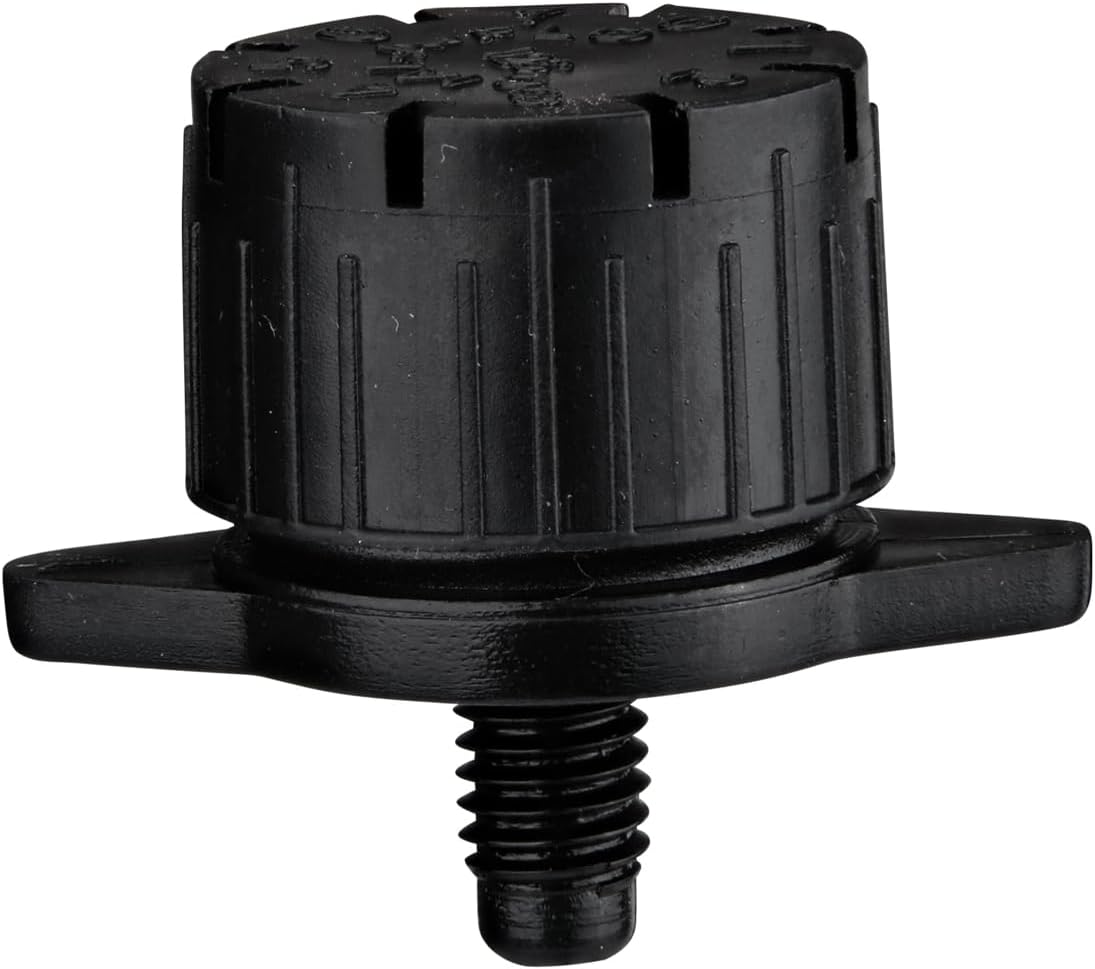 Alternative view of Raindrip R158CT Adjustable Flow Bubbler, Non-Pressure Compensating Emitter, Full-Circle Pattern, 8-Stream Spray, with 10-32 Threaded Inlet, 5-Pack, Black