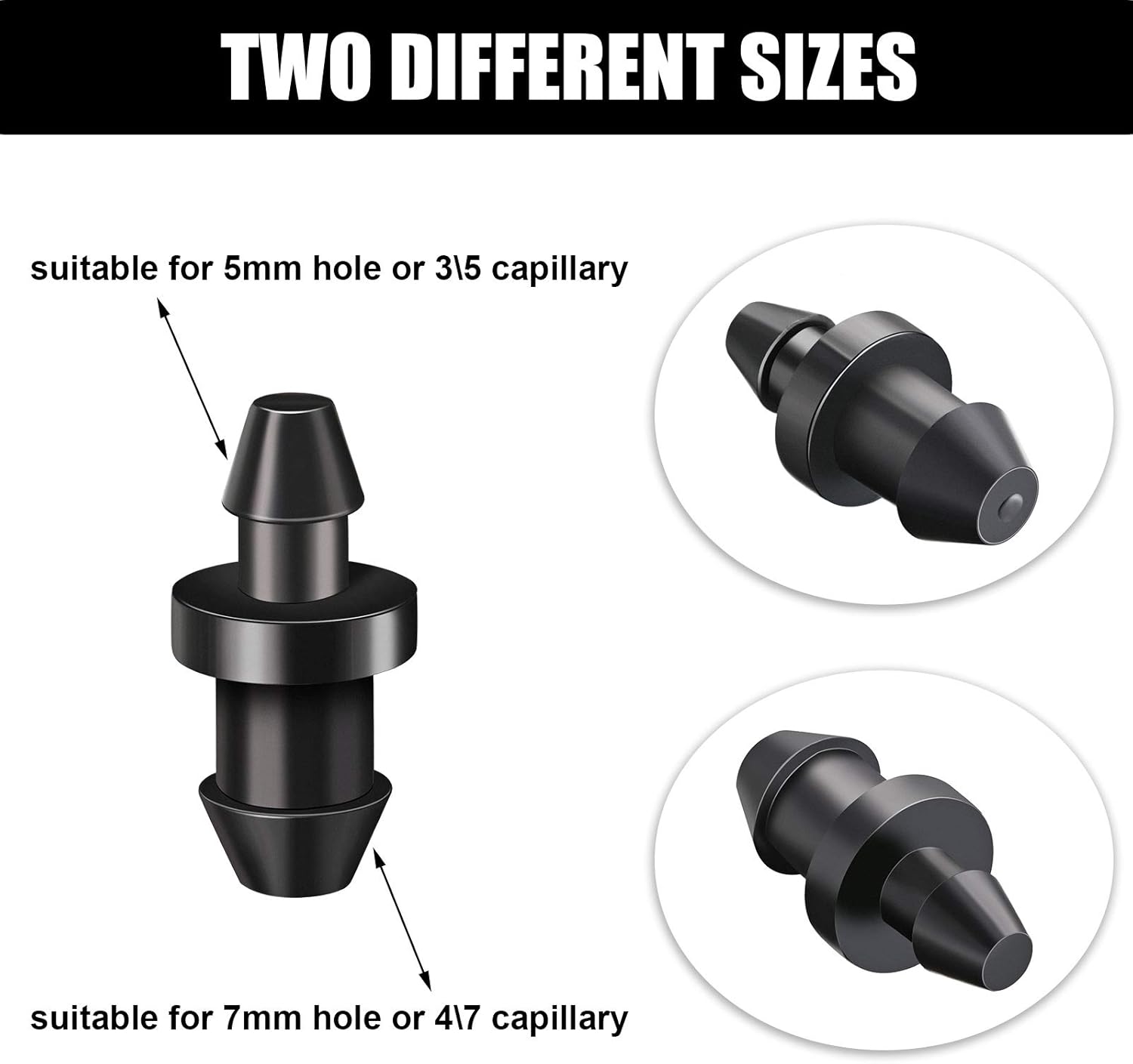Alternative view of Honoson Drip Irrigation Plugs 1/4 Inch Tube Closure Goof Hole Plugs Irrigation Stopper for Home Garden Lawn Supplies, Black(450 Pieces)
