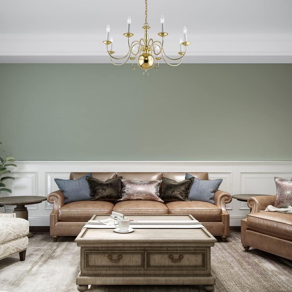Livex Lighting 5007-01 Williamsburgh 8-Light Chandelier, Antique Brass,Copper