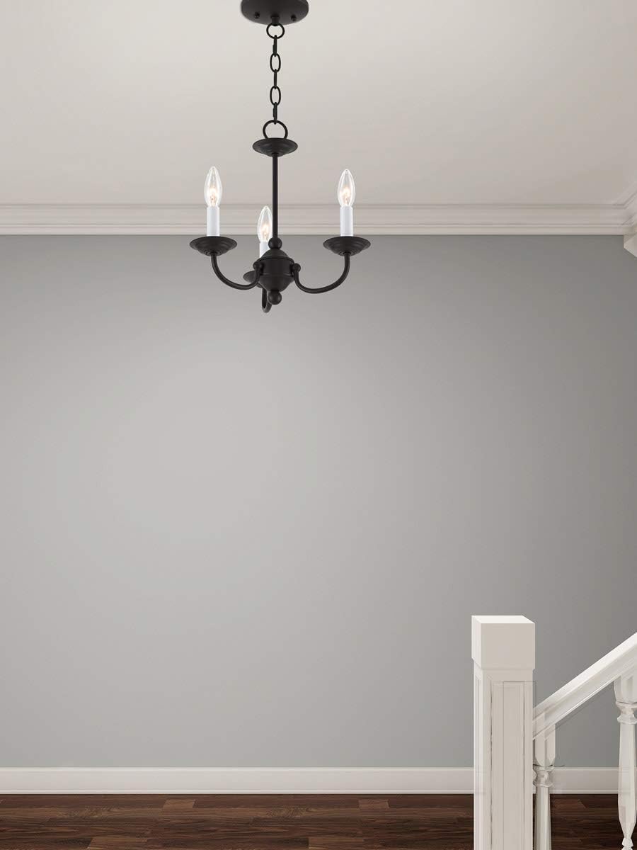 Livex Lighting 4153-04 Home Basics 3 Light Black Mini Chandelier, 14Hx14W