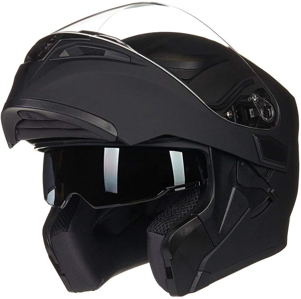 ILM Motorcycle Dual Visor Flip up Modular Full Face Helmet DOT 6 Colors Model 902