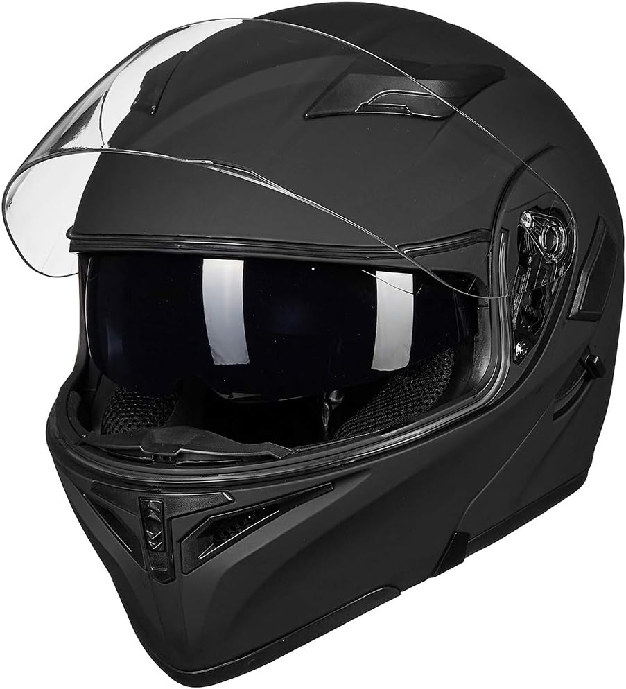 Alternative view of ILM Motorcycle Dual Visor Flip up Modular Full Face Helmet DOT 6 Colors Model 902