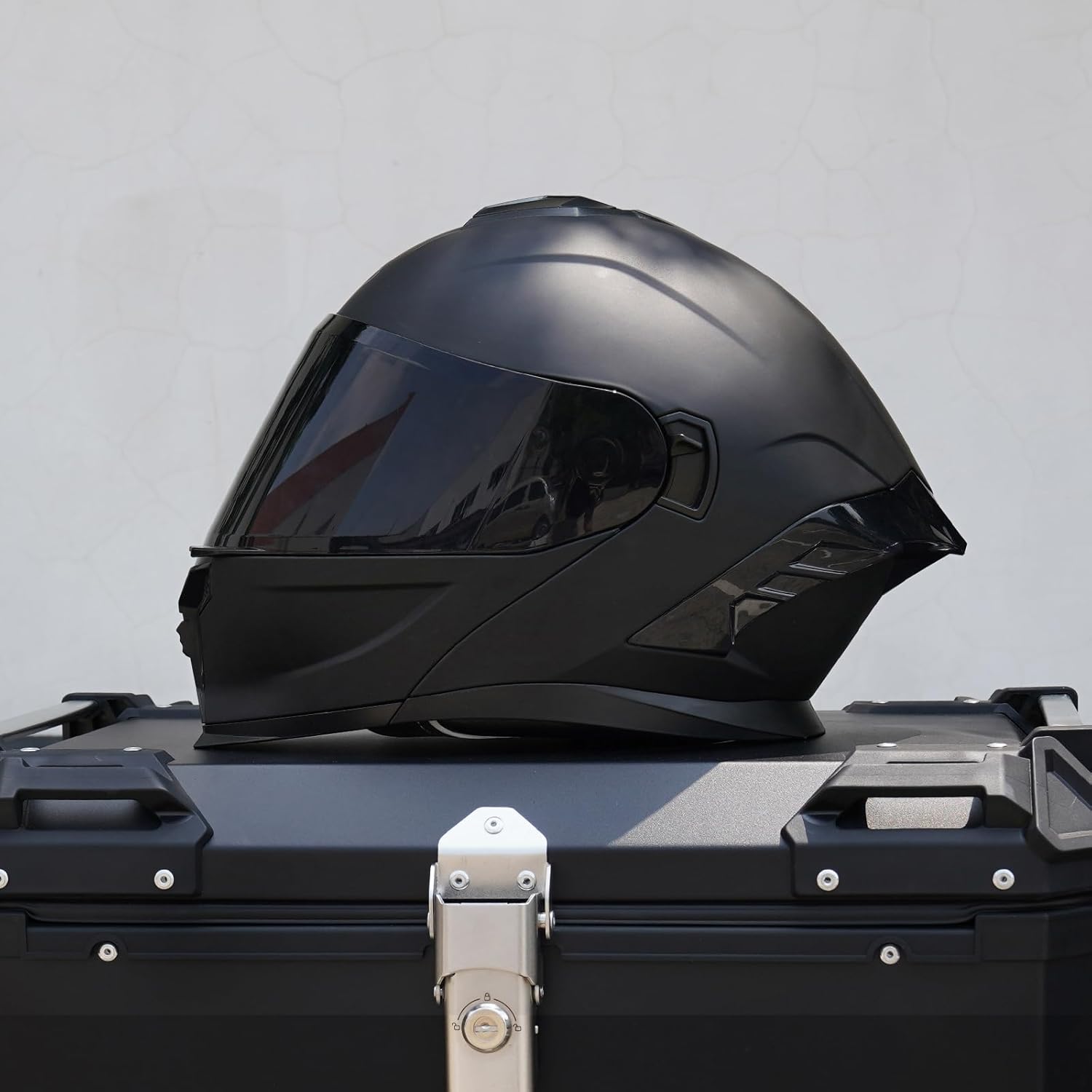 Alternative view of MXJ Gear Motorcycle Helmet,Motorcycle Dual Visor Flip up Modular Full Face Helmet JR-815,DOT Approved Motorbike Helmet with Black Visor for Adults Men Women(L,Matte Black )