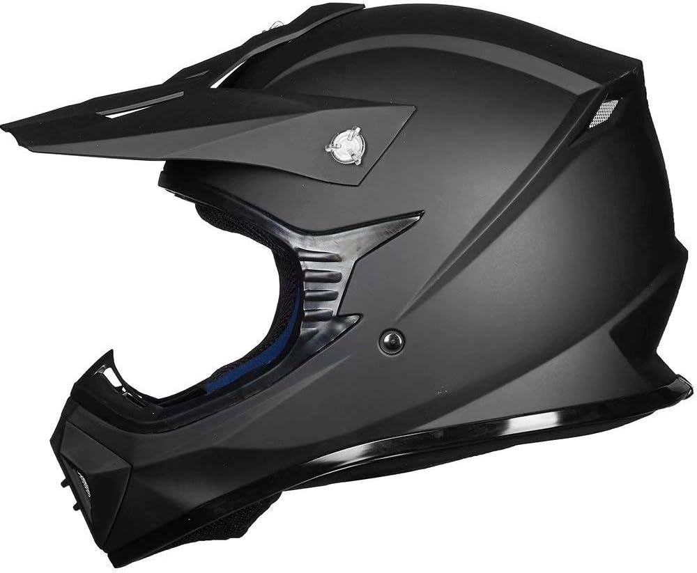 ILM Adult Dirt Bike Helmets Motocross ATV Dirtbike BMX MX Offroad Full Face Motorcycle Helmet, DOT Approved Model 128S (Matte Black, Adult-L)