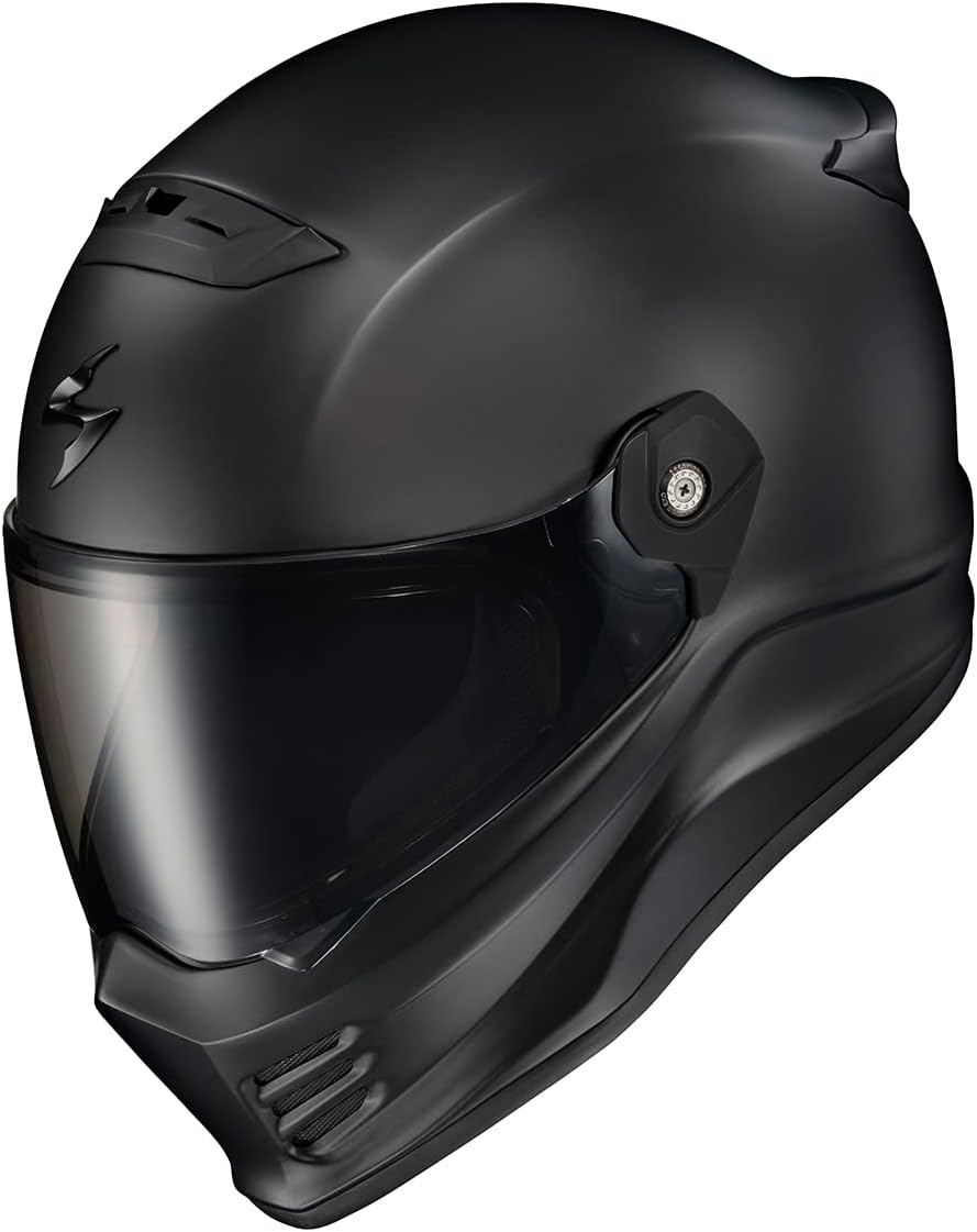 ScorpionEXO Covert FX Full Face Adult Motorcycle Helmet Street Fighter Style - Bluetooth Ready Speaker Pockets DOT ECE Solid (Matte Black - Medium)