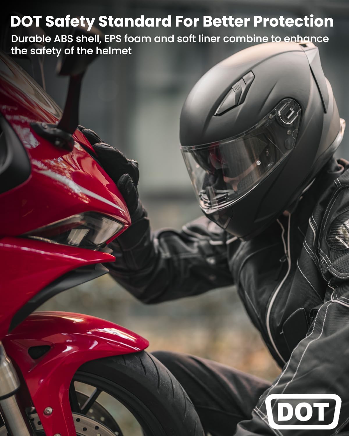 ILM Snowmobile Motorcycle Helmets Full Face with Anti-Fog Pinlock for Cascos para Motos Mens Women Heated Shield Optional DOT Model-129(Matte Black, L)