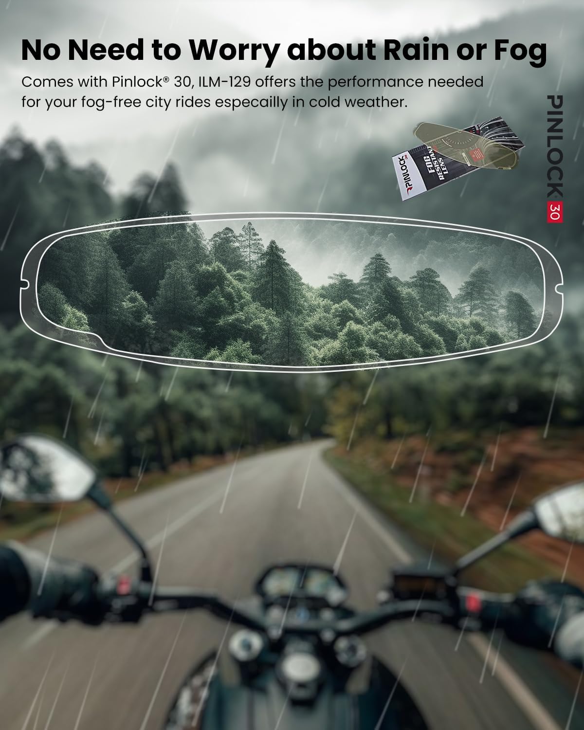 Alternative view of ILM Snowmobile Motorcycle Helmets Full Face with Anti-Fog Pinlock for Cascos para Motos Mens Women Heated Shield Optional DOT Model-129(Matte Black, L)