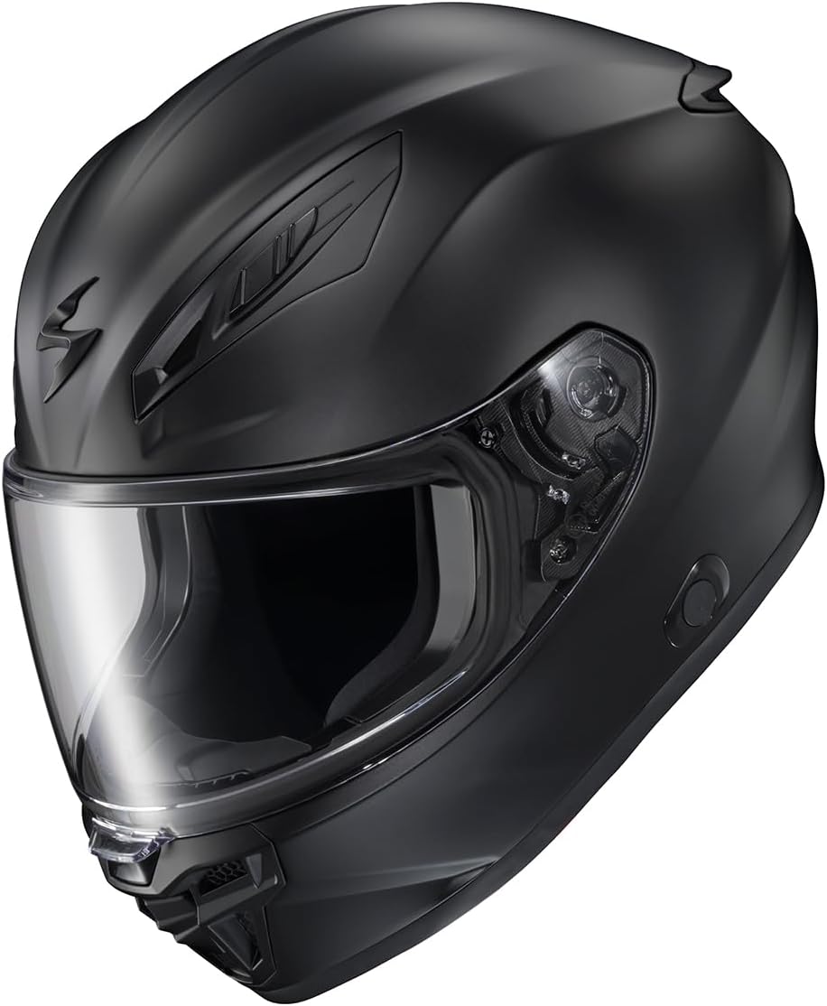 ScorpionEXO R430 Full Face Street Motorcycle Helmet with Bluetooth Ready Speaker Pocketss DOT/SNELL Approved Solid (Matte Black - Medium)