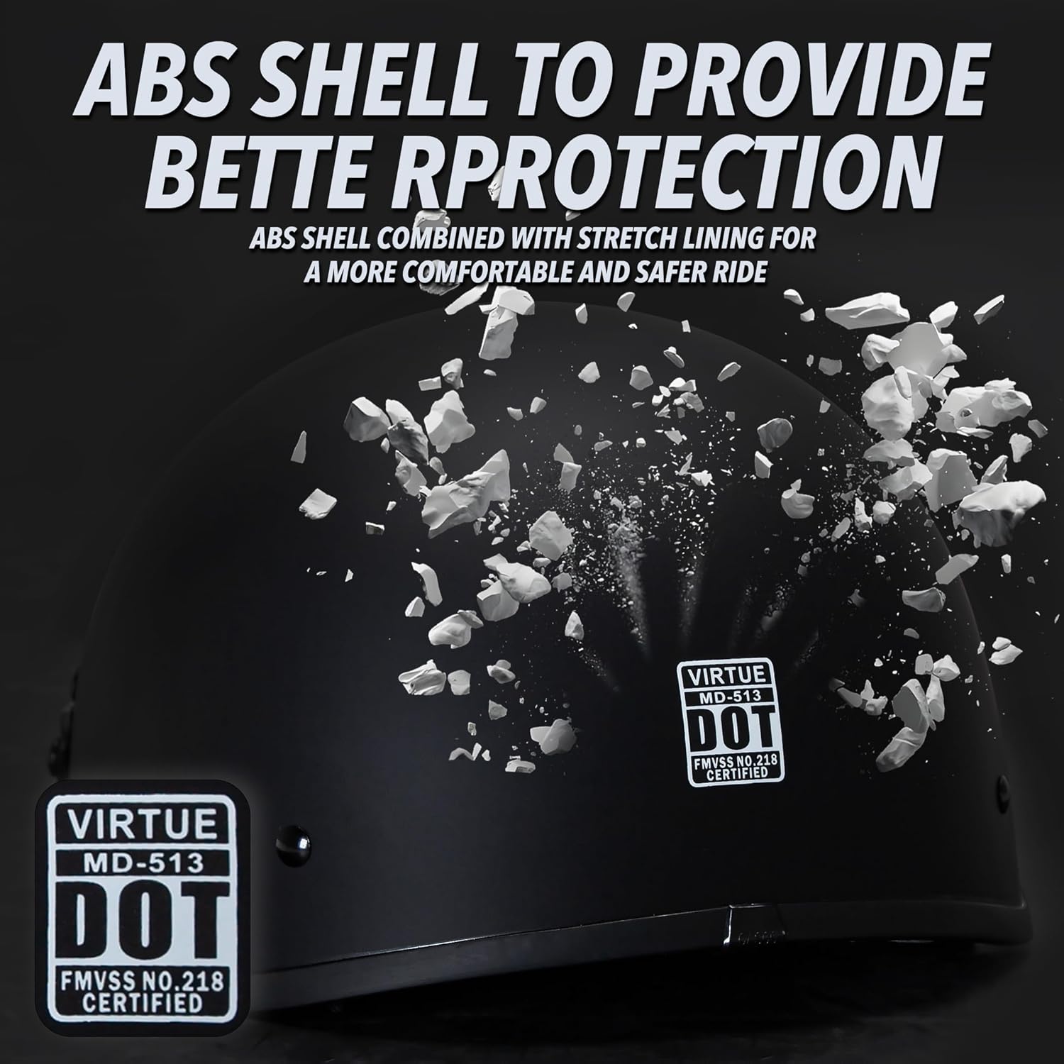 Cartman Cruiser Scooter Motorcycle Half Face Helmet,Matte Black Graphics, DOT Approved for Bike Scooter ATV UTV Chopper