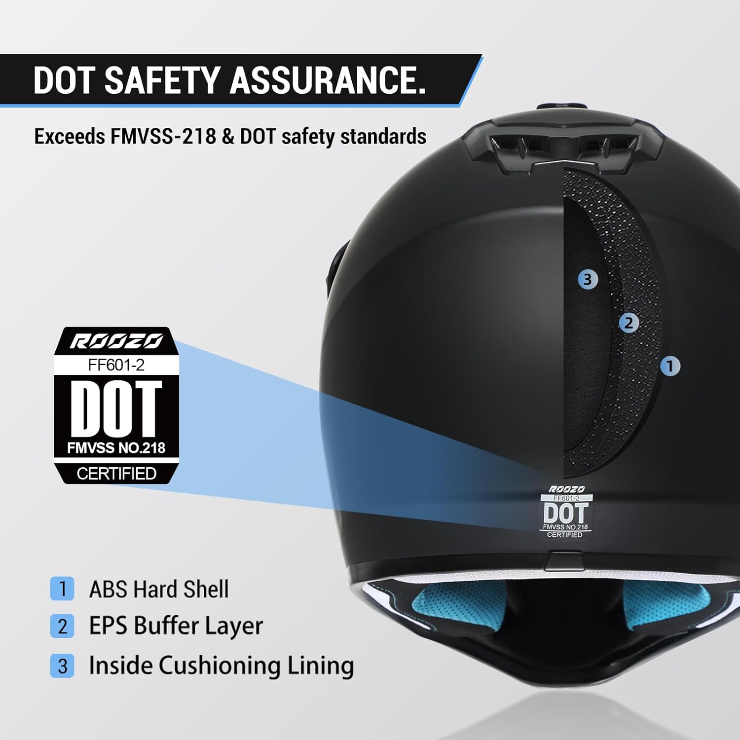 ROOZO Youth Dirt Bike Helmet DOT Certified - Full Face Motorcycle Helmet for Off-Road, ATV, Street Riding, Includes Adjustable Goggles & Protective Gloves