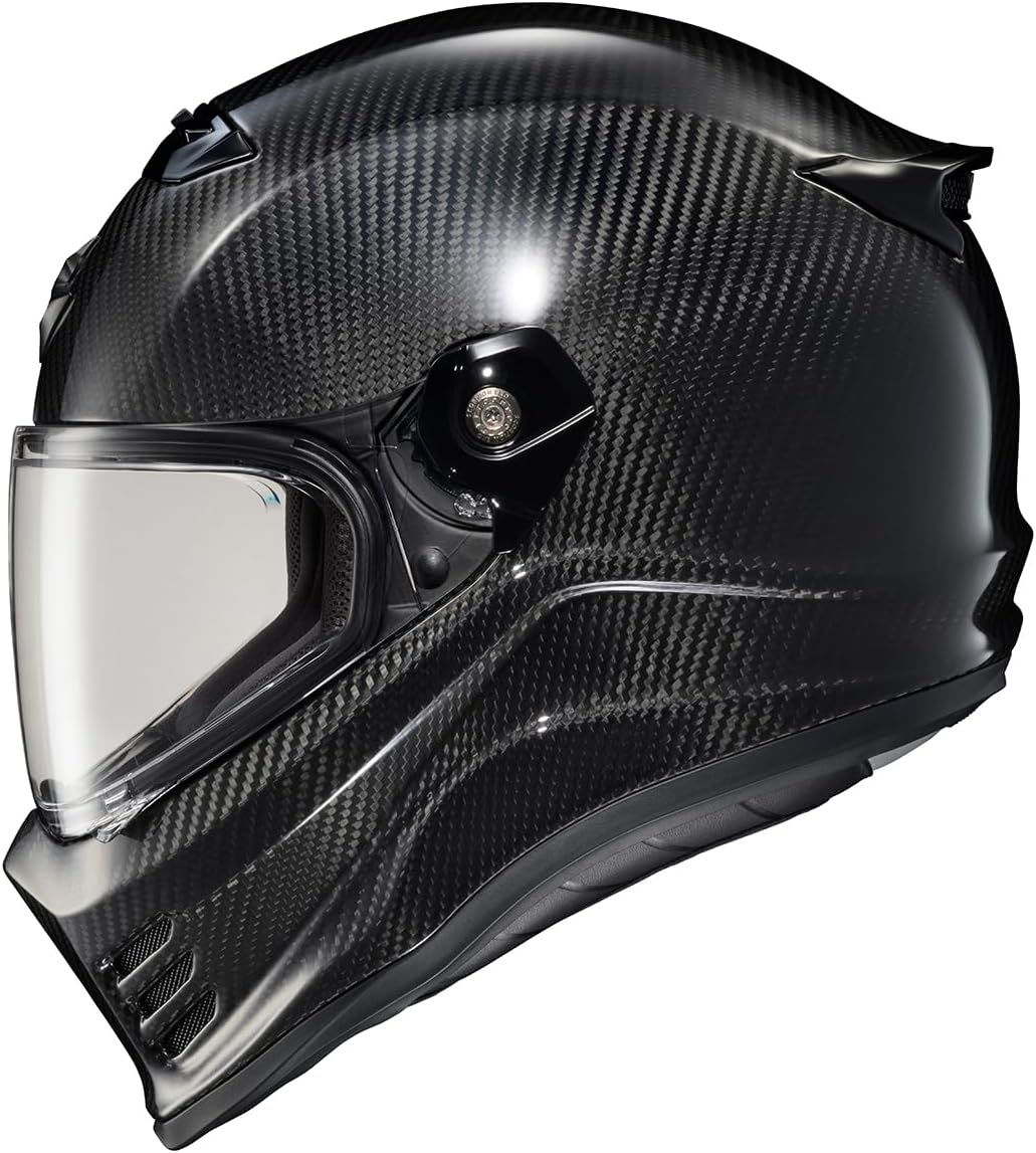 Alternative view of ScorpionEXO Covert FX Carbon Fiber Full Face Motorcycle Helmet Street Fighter Style - Bluetooth Ready Speaker Pockets DOT ECE Solid (Gloss Black - Large)