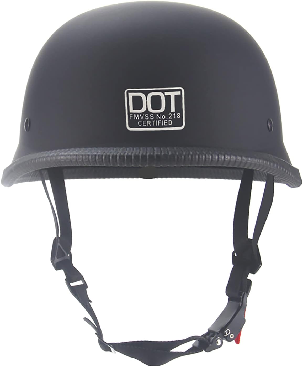 Alternative view of Motorcycle Helmet German Style Half Helmet Skull Cap Adult Men Women Half Shell Helmet, DOT Approved Retro Half Face Helmet for Cruiser Scooter Chopper (M)