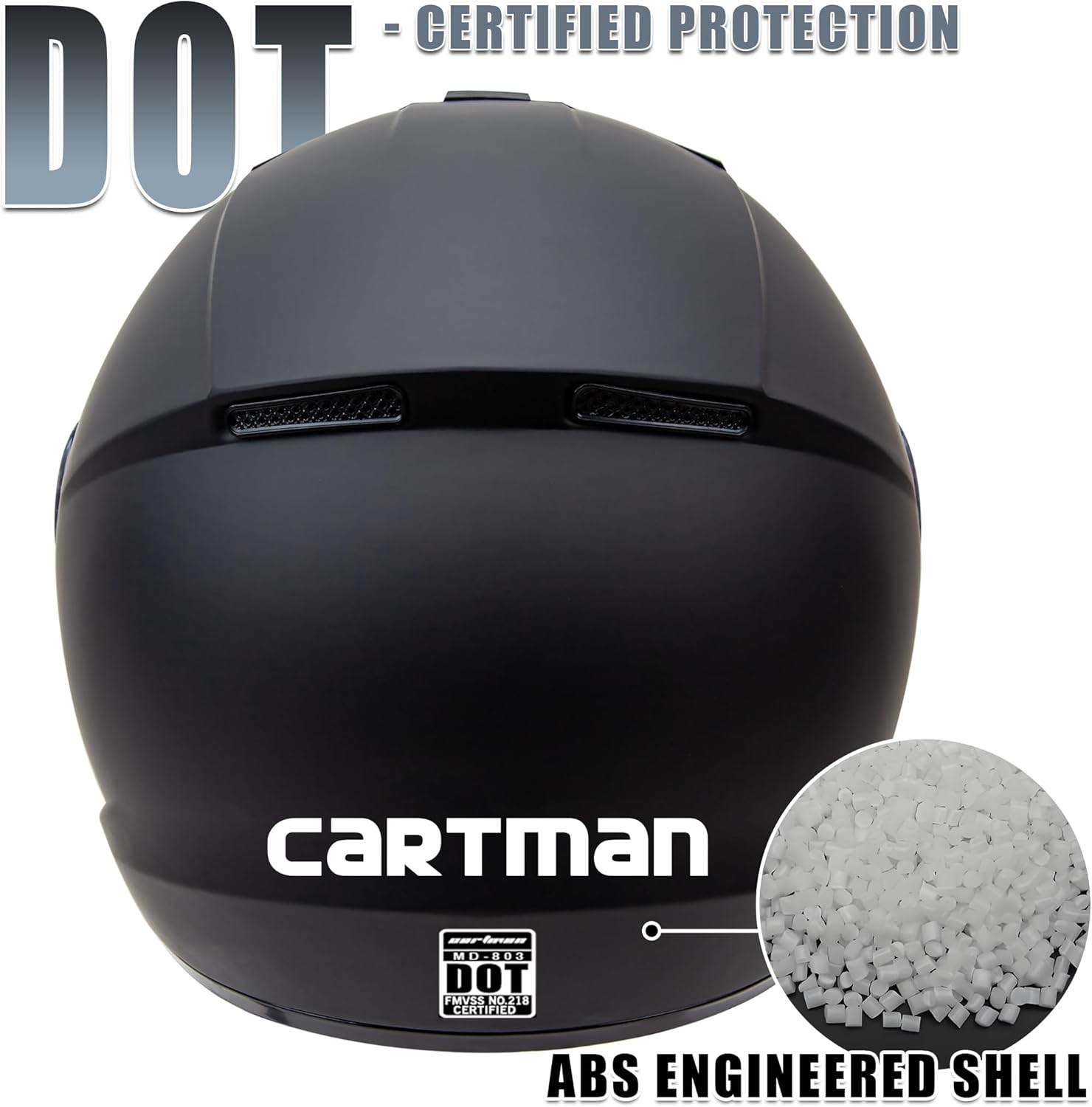 Cartman Full Face Motorbike Helmet - DOT Certified for Racing & Street Bikes, Adult Visor Helmet with Aerodynamic Design