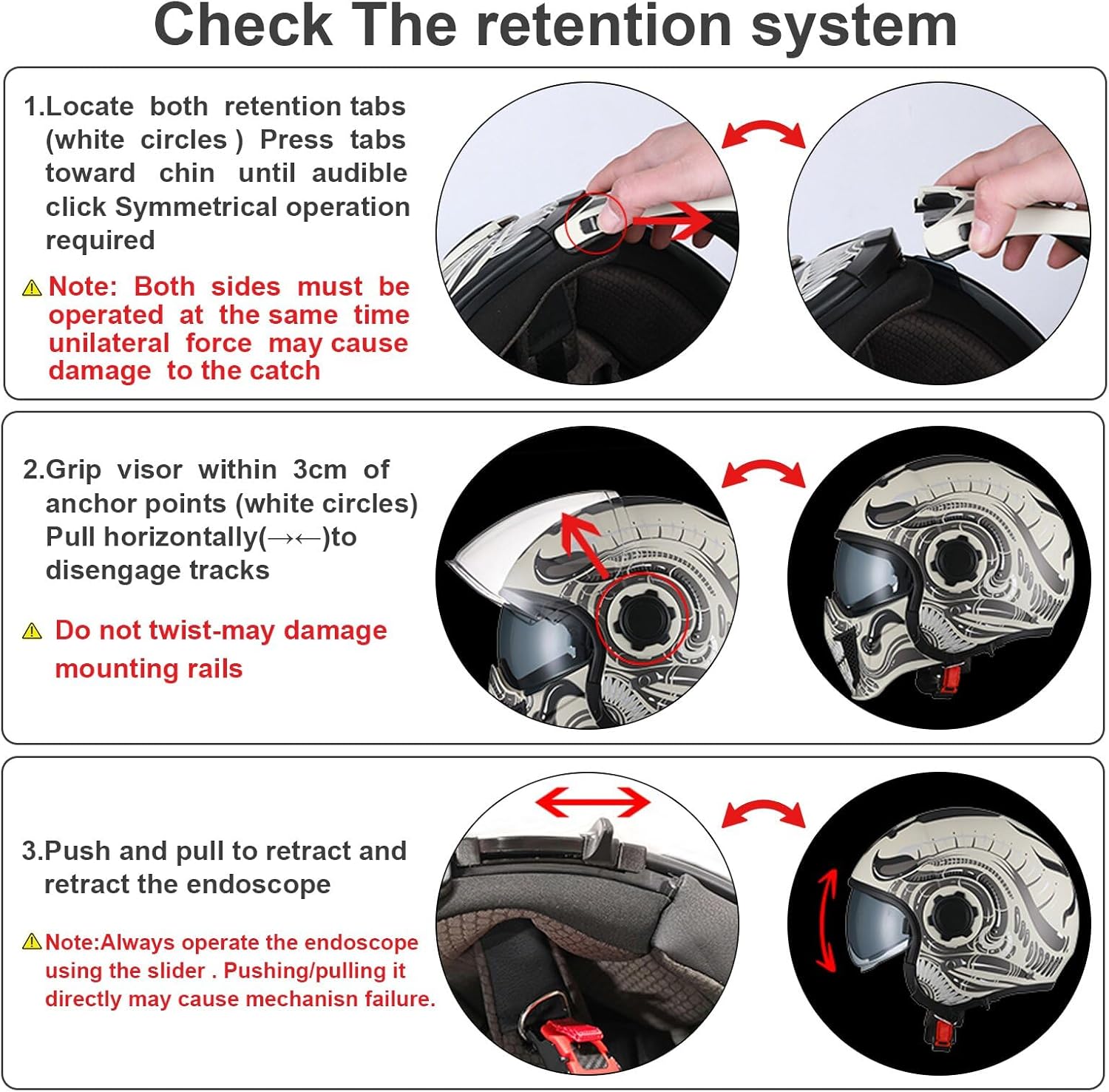 Alternative view of TRIANGLE Full Face Motorcycle Helmets,Off-Road Motocross Helmet for Men & Women,Dual Visor with Internal Tinted Sunshield,Open Face 3/4 Adult Racing Helmet DOT Approved(Black,XL)