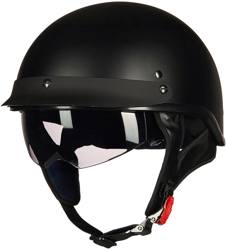 Alternative view of ILM Half Helmet Motorcycle Open Face Sun Visor Quick Release Buckle DOT Approved Cycling Motocross Suits Men Women 205V (M, Matt Black)