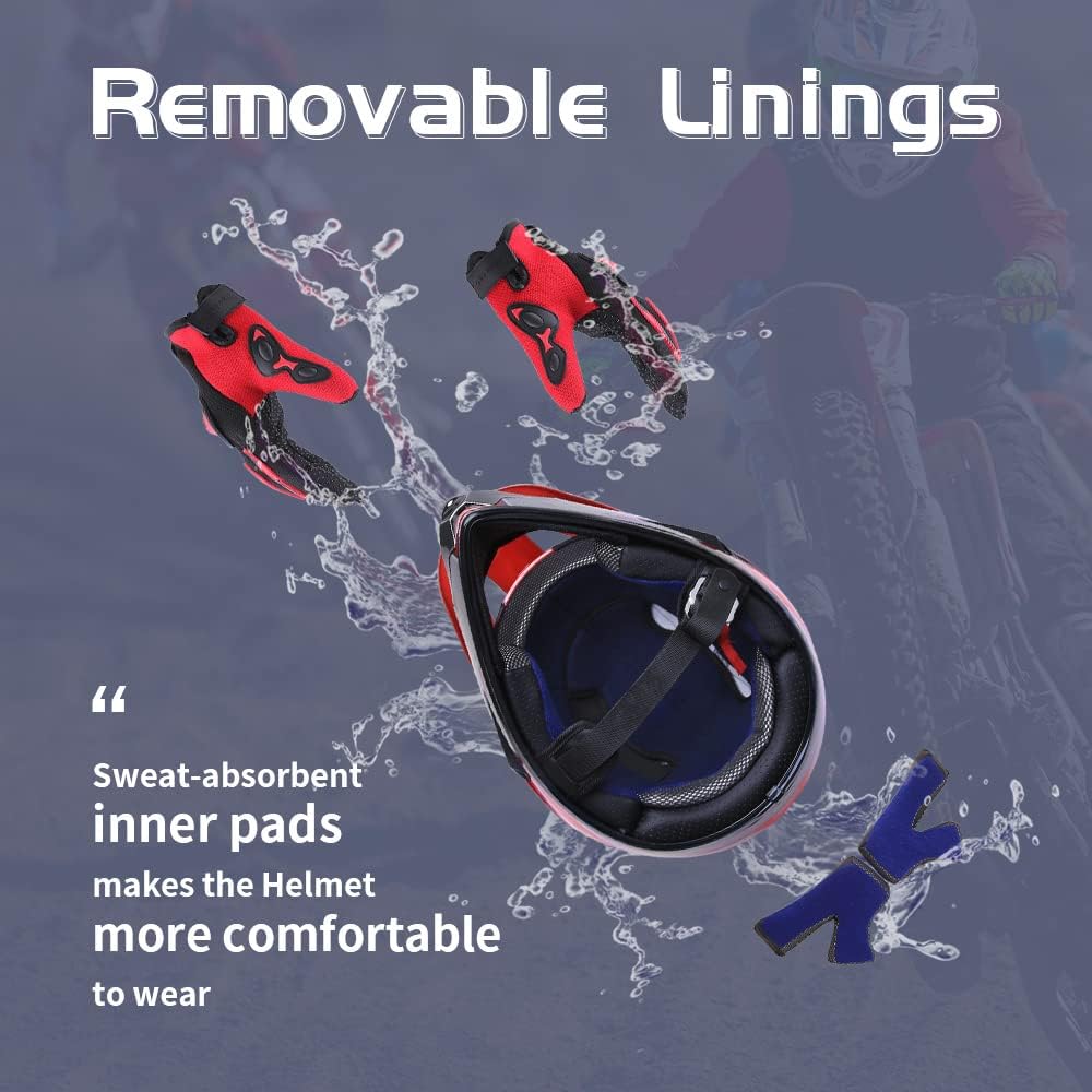 Alternative view of OUMURS Adult Motocross Dirt Bike Helmet with Goggle, Gloves & Mask - DOT/FMVSS-218 Off-Road Motorcycle & ATV Helmet with Adjustable Sun Visor