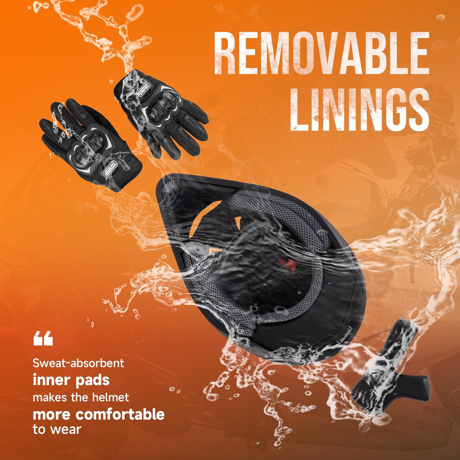 Alternative view of OUMURS Adult ATV Dirt Bike Helmet with Goggles Gloves & Mask Quick Release Buckle Adjustable Sun Visor Motorcycle Adult Helmet Off-Road Motocross Downhill Moped MX for Unisex-Adult