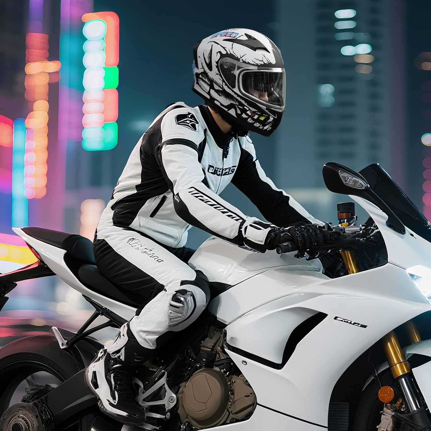 Alternative view of Full Face Motorcycle Helmet DOT Certified u2013 Lightweight ABS Shell, Street Bike Model with Sunshield & Clear Visor, Ventilation System, Removable Liner for Men & Women