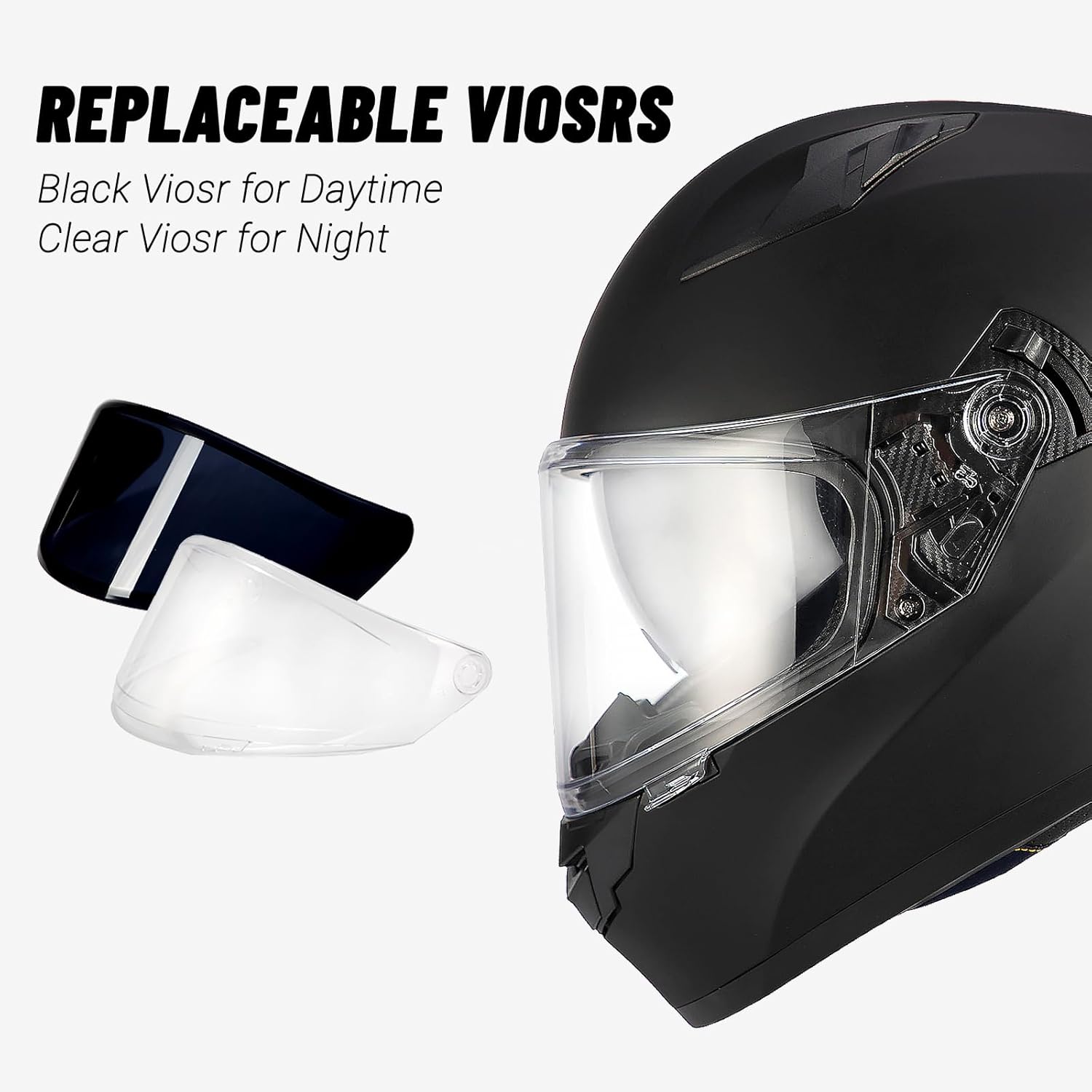 Alternative view of Full Face Motorcycle Helmet DOT Approved, Lightweight Motocross Helmet for Adult Men Women, Street Bike ATV Scooter Motorcycle Helmets with Visor