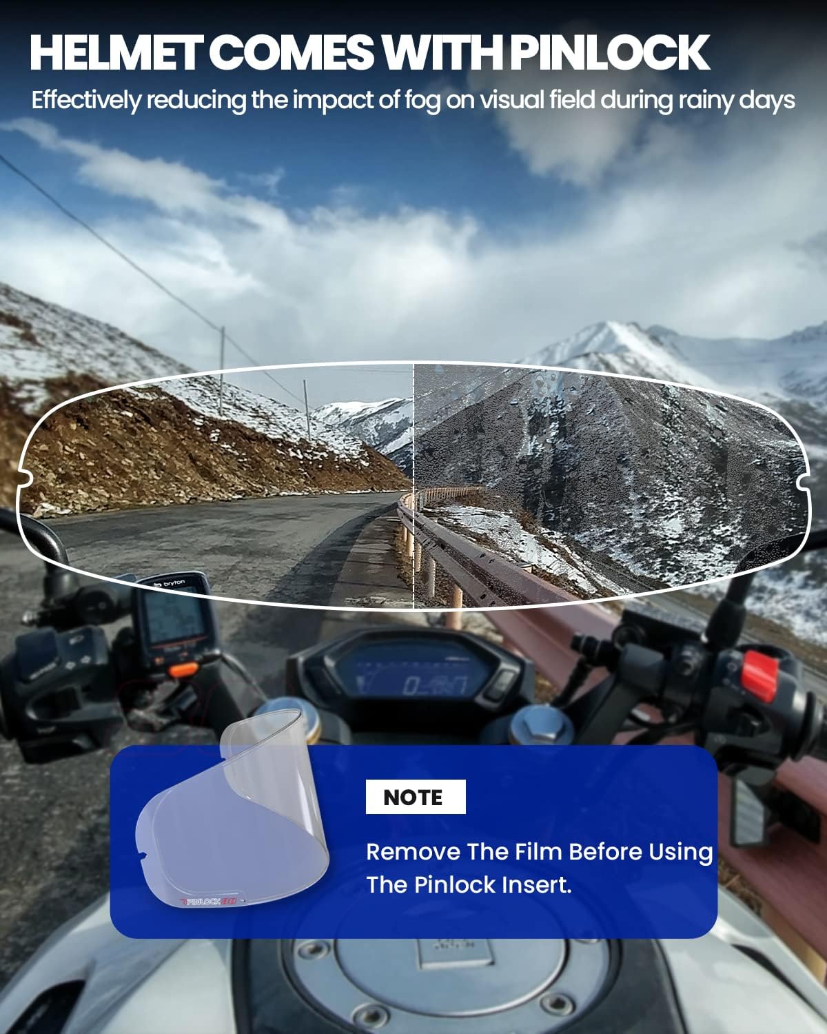 Alternative view of ILM Motorcycle Full Face Modular ATV Helmet Three in One Snowmobile Casco with Pinlock Anti Fog Visor for Men Women DOT Model 909F