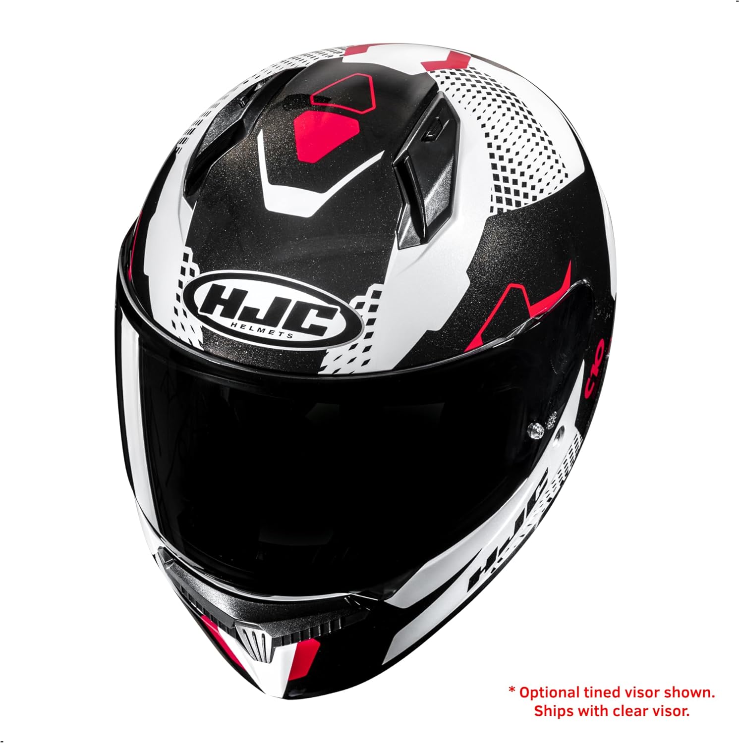 HJC C10 Aspa Full Face Motorcycle Helmet with HJ-34P Pinlock Shield, DOT Approved (MC1, Large)
