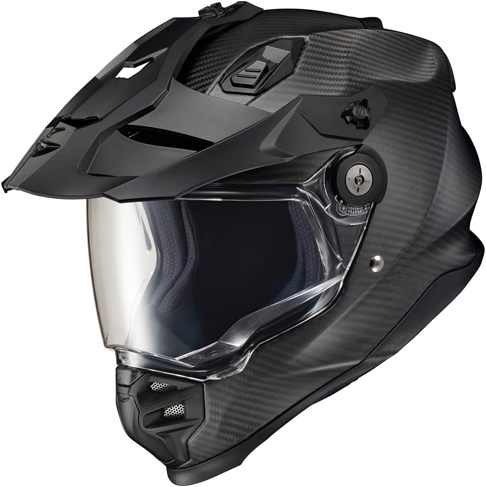 Alternative view of ScorpionEXO XT9000 Full Face Carbon Fiber Adventure Motorcycle Helmet with Pinlock Ready Shield Bluetooth Ready Speaker Pockets DOT ECE Solid (Matte Black - Large)
