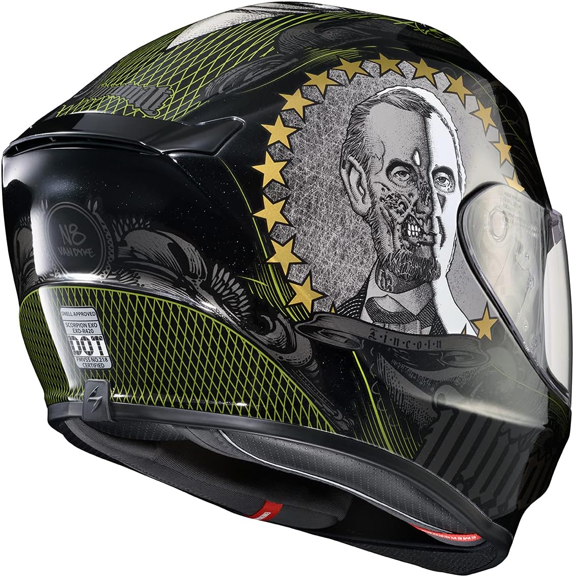 Alternative view of ScorpionEXO R420 Full Face Polycarbonate Street Motorcycle Helmet Comm Ready Speaker Pockets DOT Snell Approved Adult