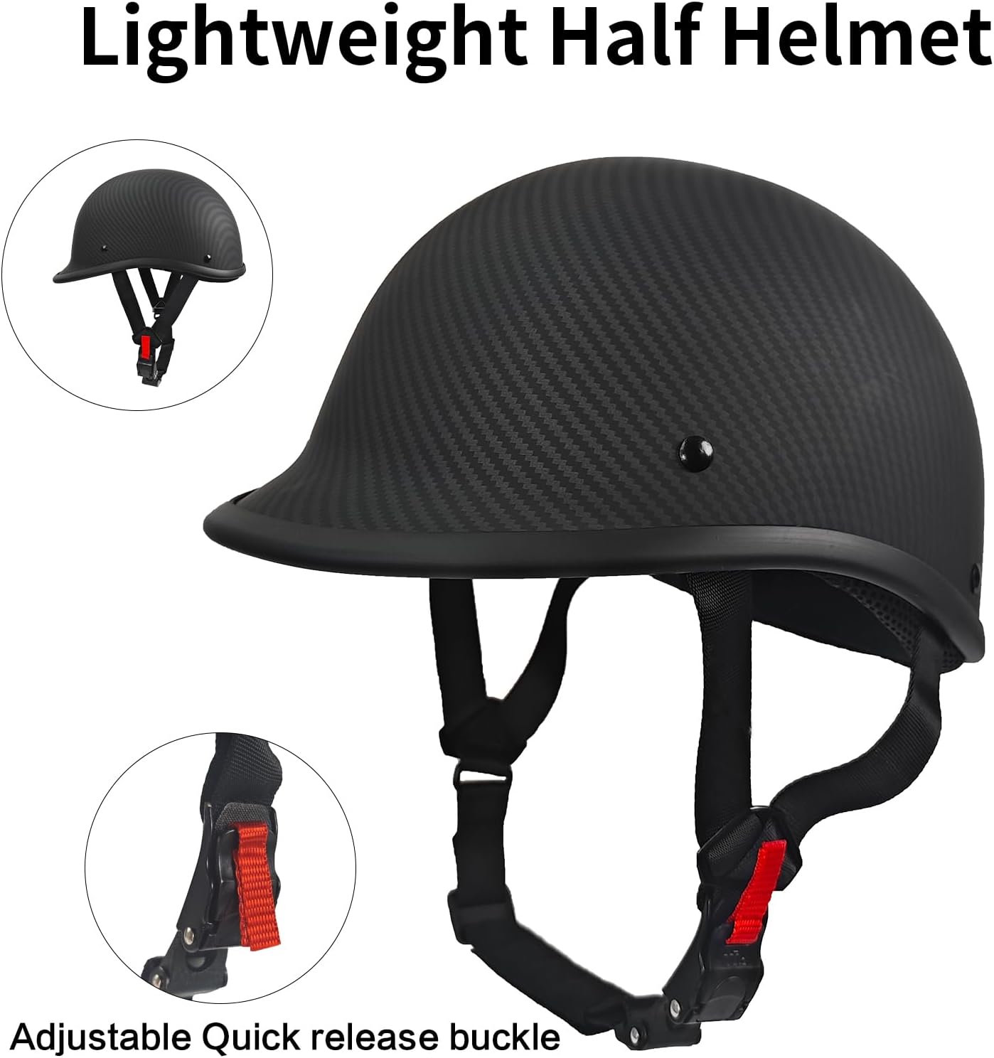 Retro Half Motorcycle Helmets Open Face Half Shell Motocross Helmet for Cycling Motocross Cruiser Bike Scooter Chopper Men Women DOT Approved