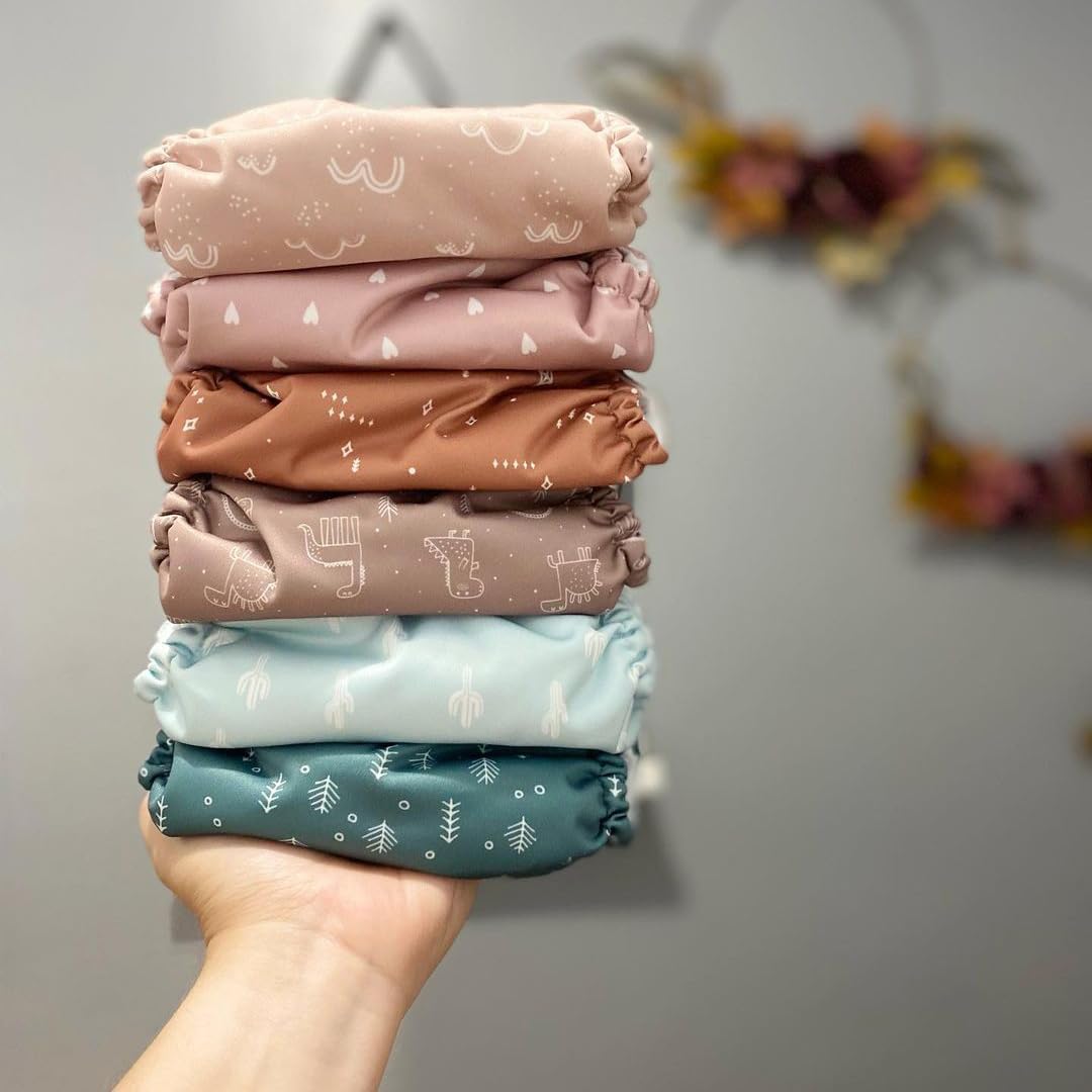 Alternative view of Mama Koala 3.0 Pocket Cloth Diapers for Babies with Suede Cloth Lining, 6 Pack with 6 4-Layer Natural Diaper Inserts - Reusable and Washable Pocket Diapers (Simply Neutral)