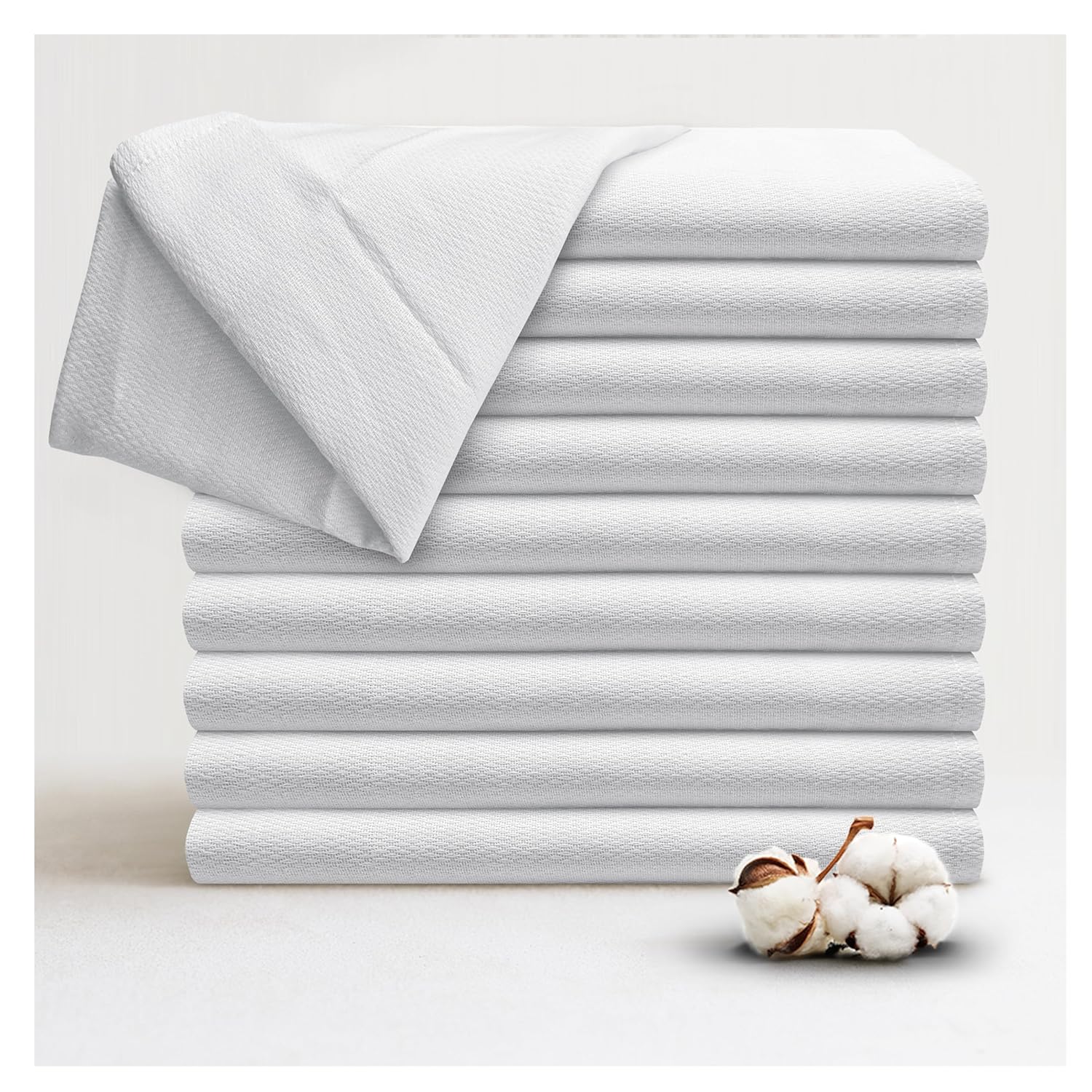 RUVANTI 10 Pack Birdseye Flat-Fold Cloth Diapers for Babies, 100% Cotton Extra Large Reusable Diapers, Baby Burp Cloths