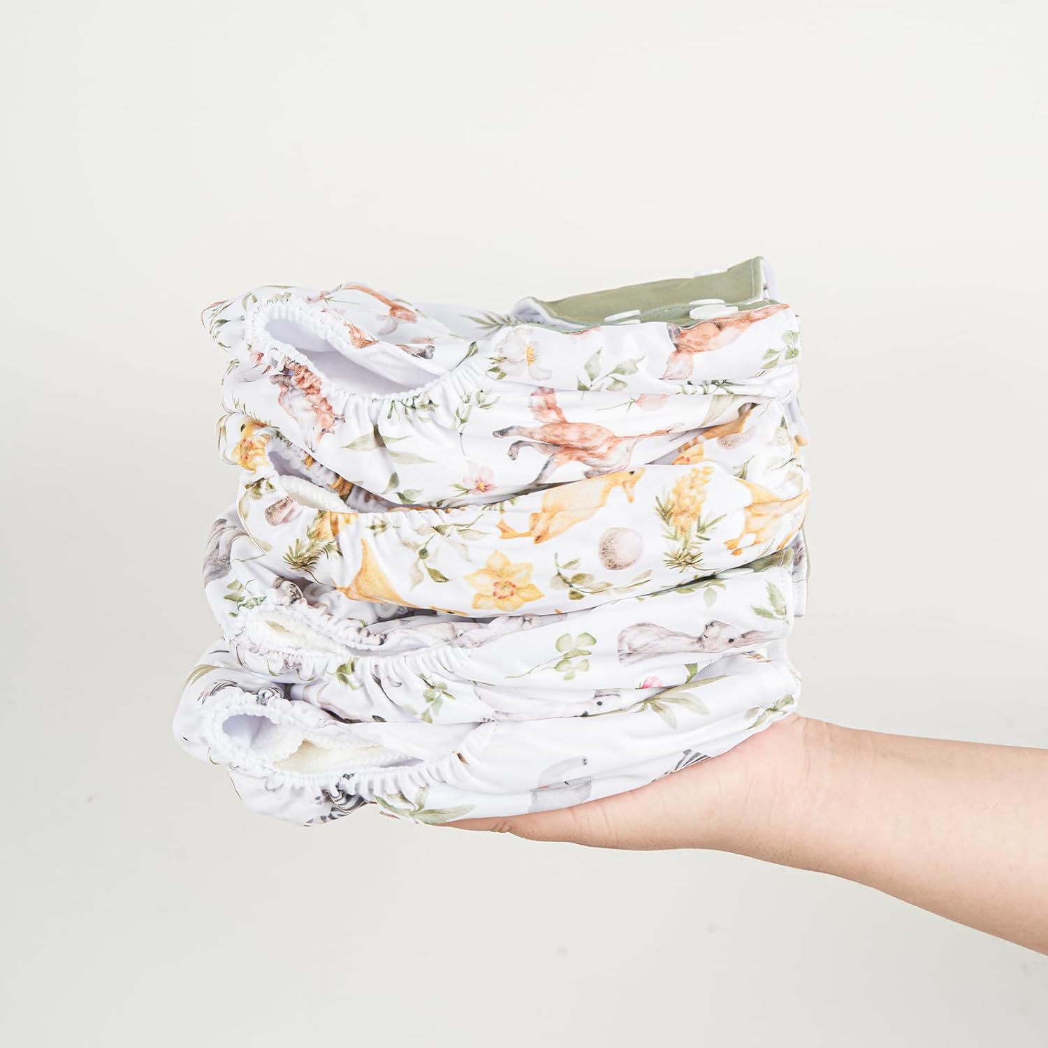 HappyFlute 9 Sets Newborn Baby Cloth Pocket Diapers Adjustable Reusable for Baby Boys and Girls(6-33 pounds,0-3 Years),One Wet Bag+4Diapers and 4Inserts (AD10) - Image 6