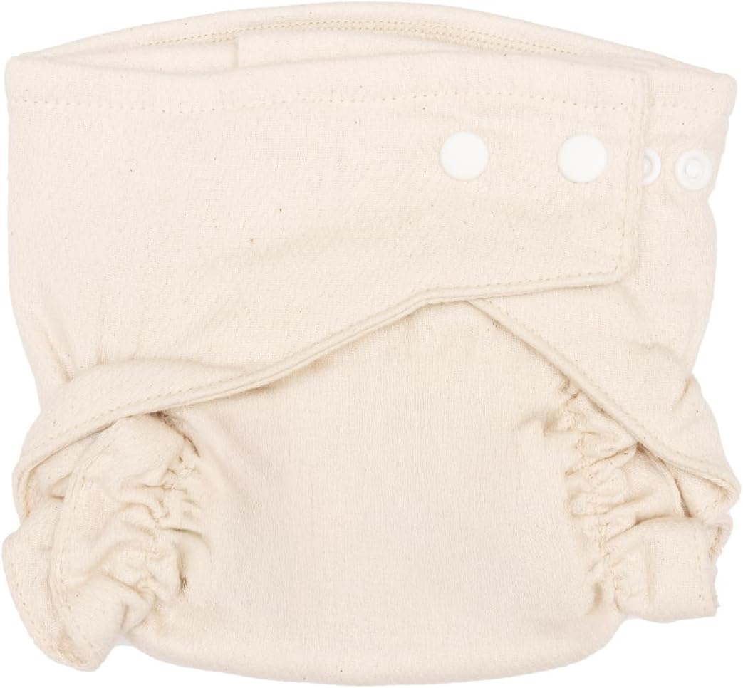 Osocozy Two Sized Fitted Cloth Diaper - 6 Count (Pack of 1) - Soft, Durable and Absorbent 100% Cotton Birdseye Weave Material. Easy to Use Snap Closures. Size 1 Fits 7-18 lbs