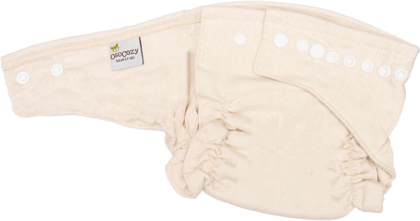 Alternative view of Osocozy Two Sized Fitted Cloth Diaper - 6 Count (Pack of 1) - Soft, Durable and Absorbent 100% Cotton Birdseye Weave Material. Easy to Use Snap Closures. Size 1 Fits 7-18 lbs