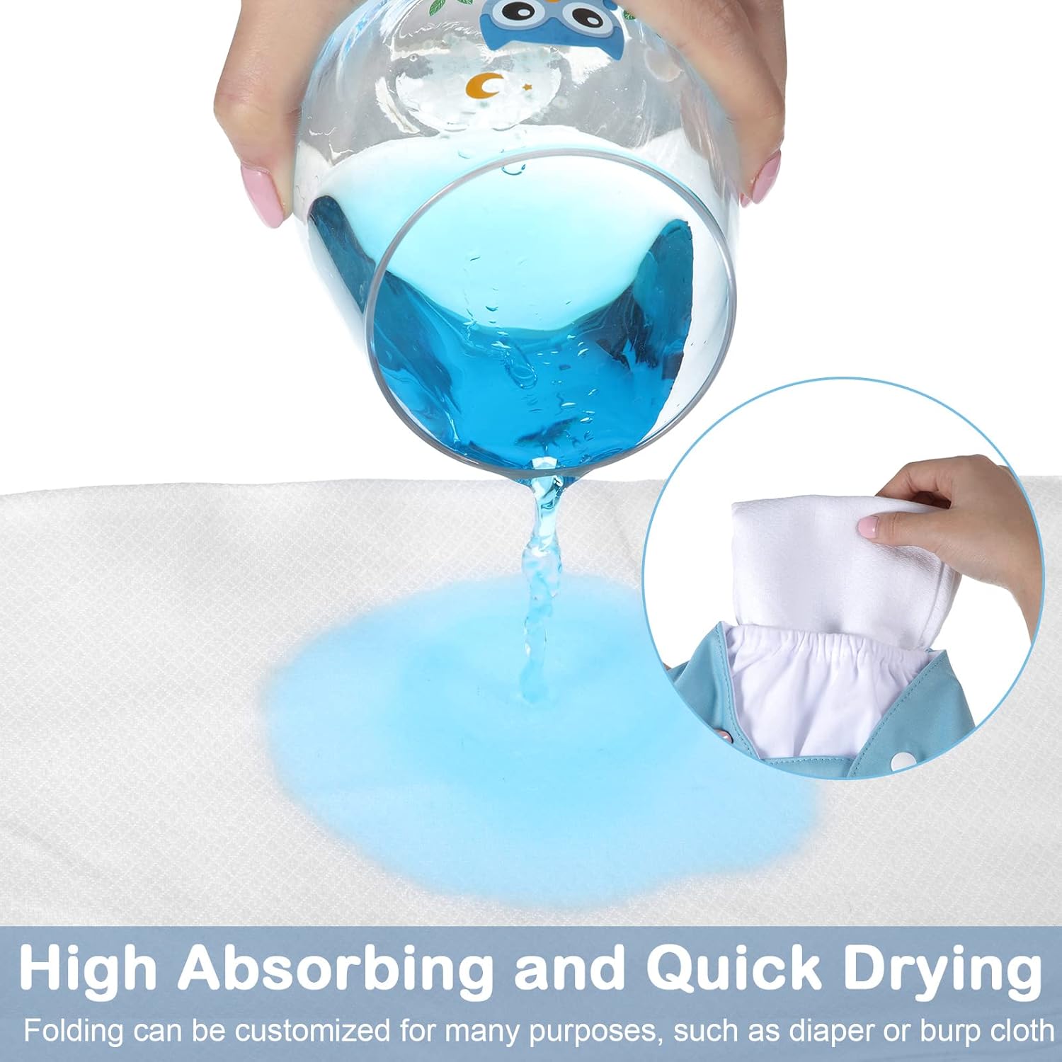 50 Count Birdseye Cloth Diapers for Babies Reusable Baby Diapers Cloth Large 27 x 27 Inch Cotton Baby Reusable Burp for Babies Boy Girl Toddlers - Image 4