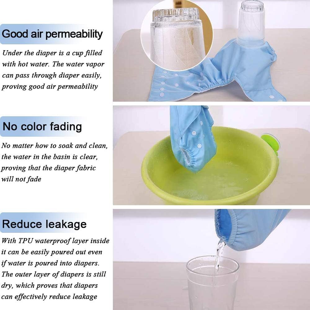 Alternative view of CSKB Baby Cloth Diapers Washable Reusable Diapers for Baby Girls and Boys, One Size Adjustable 7 Pack with 7 Inserts and 1 Storage Bag